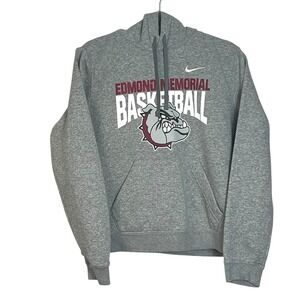 Nike Teens Edmond Memorial Basketball Hoodie Sweatshirt‎ Gray Size M Bulldogs